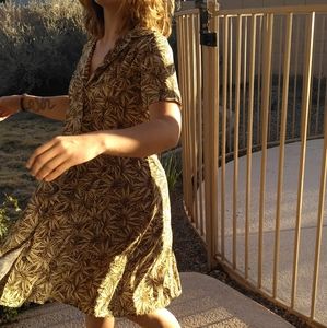 1970s Collared Button Down Shirt Dress